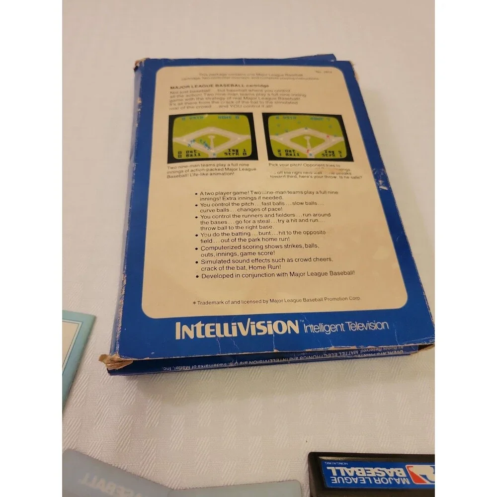 Intellivision Game Major League Baseball Complete in (Damaged)Box w/Manual 1979